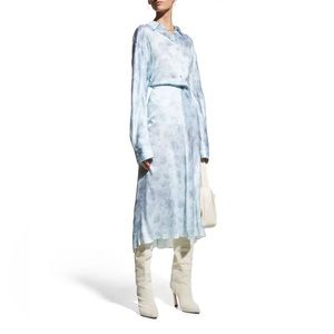 Vince Draped Mint Floral Satin Skirt